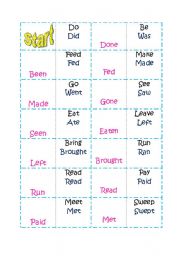 English Worksheet: Irregular verbs domino