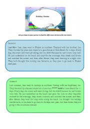 English Worksheet: Holiday Stories