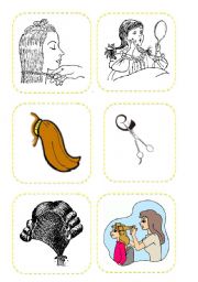 English Worksheet: the hair salon flash cards