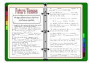 English Worksheet: Future Tenses (Will, Be going to, Present cont, Simple Present , Fut. Perfect and Fut Contin)