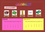 English Worksheet: Calendar 2011 (Stationery)