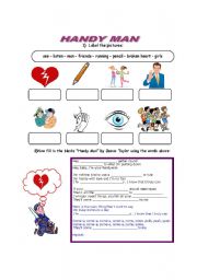 English worksheet: Song: Handy Man by James Taylor with answer key