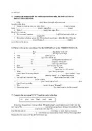 English Worksheet: A2 level quiz