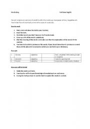 English worksheet: vocabulary assignment