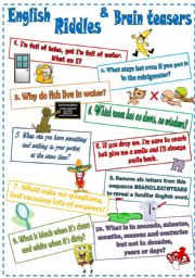 English Worksheet: English Riddles and Brain teasers (2)