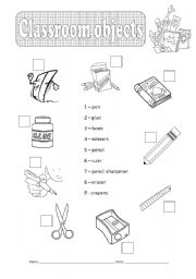 ClassroomObjectsWorksheet