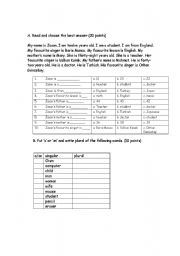 English worksheet: Simple exercises