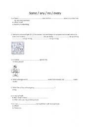 English Worksheet: Jokes (Some, any, no, every)