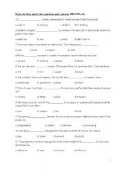 English Worksheet: Practicing Grammar and Vocabulary in general (in the form of exam)