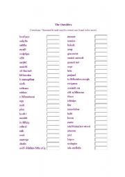 English Worksheet: The Outsiders word scramble