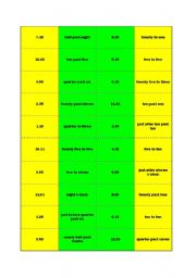 English Worksheet: Time Dominoes