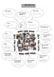 English Worksheet: who are you?