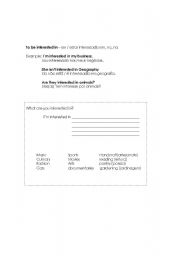 English worksheet: Interested in...