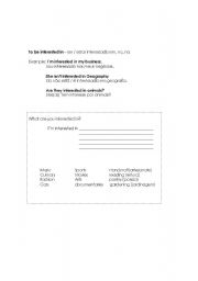 English Worksheet: Interested in...