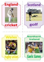 English Worksheet: THE UK FLASHCARDS 7 - NATIONAL SPORTS