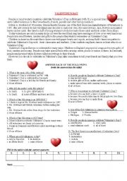 English Worksheet: Valentines Day