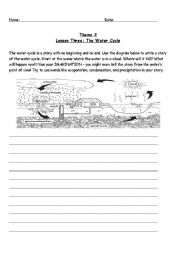 English Worksheet: Water Cycle Story 