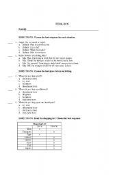 English worksheet: Quiz 