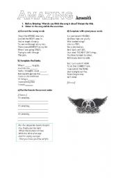 English Worksheet: Amazing-Aerosmith