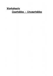 English Worksheet: Correction WorksheetsCountables