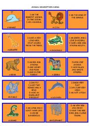 English Worksheet: SET 2. ANIMAL DESCRIPTIONS