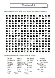 English Worksheet: Wordsearch - Objects