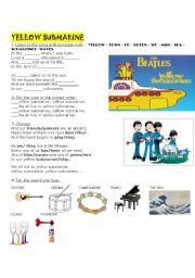 English Worksheet: Song Yellow Submarine