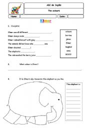 English Worksheet: Elmers worksheet