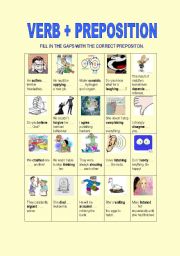 English Worksheet: Verb + preposition