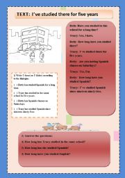 Text, Grammar with Present Perfect Tense (4 PAGES) EDITABLE