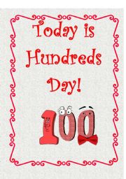 English Worksheet: Hundreds Day Activities