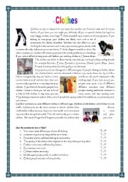 English Worksheet: fashion and clothes with key