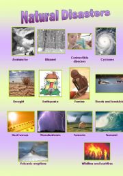 English Worksheet: Natural Disasters + Exercises (FULL EDITABLED)