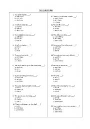 English Worksheet: TAG QUESTIONS EXERCISE
