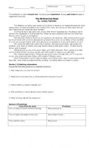 English Worksheet: Reading exercise for grade 10
