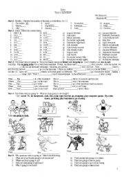 English Worksheet: Test 6 Review