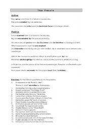 English Worksheet: The Passive