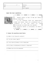 English worksheet: worsheet
