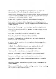 English Worksheet: Idioms, nationalities