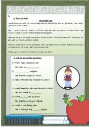 English Worksheet: Telling the Time and Daily Routines