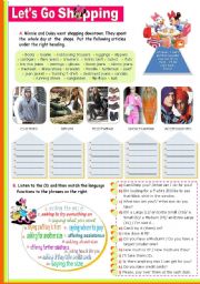 English Worksheet: Lets go shopping (for clothes/ footwear)  -  a 90-minute class