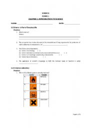English worksheet: Introduction to Science