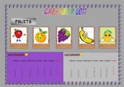 English worksheet: Calendar 2011 fruits