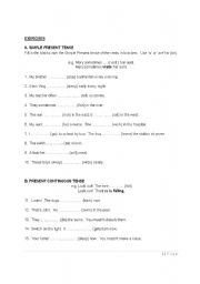 English worksheet: Present Tense exercises