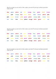 English Worksheet: colour game