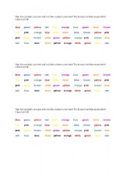 English Worksheet: colour game