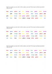 English worksheet: colour game