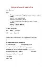 English worksheet: Adjectives - comparatives and superlatives 2/2