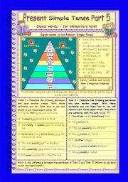 Signal words for elementary level * Present Simple Tense * Part 5 * 3