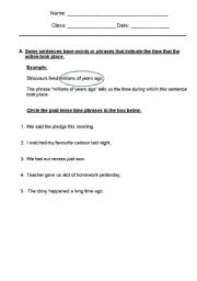 English Worksheet: Simple past tense worksheet